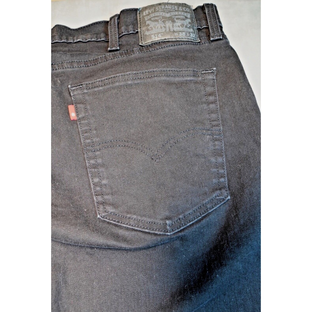 Levis 514 Jeans Men's Size 38x32‎ Straight Black Pockets Denim Casual Grunge